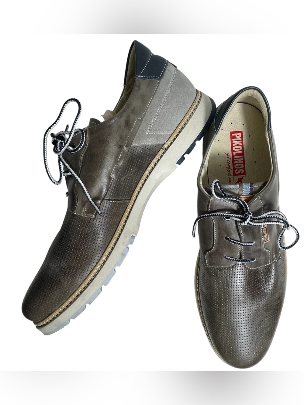Pikolinos Men’s Olvera M8A-4222C1 Lace-Up Shoes Gray Leather US 10.5-11 EU 44